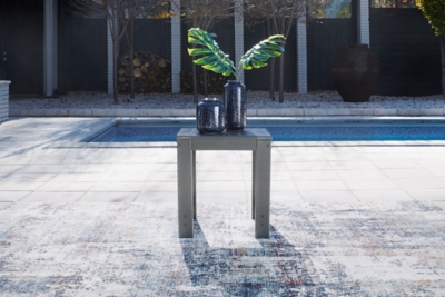 Amora Outdoor End Table, Charcoal Gray