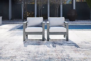 Amora Outdoor Lounge Chair with Cushion (Set of 2), , rollover
