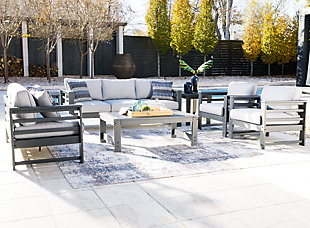 Amora Outdoor Sofa, Loveseat and 2 Lounge Chairs with Coffee Table and 2 End Tables, , rollover