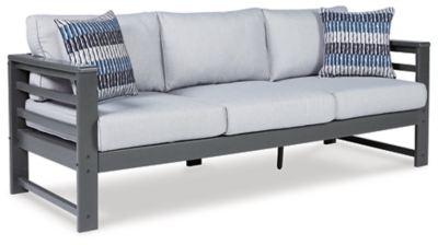 Amora Outdoor Sofa, Charcoal Gray