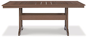 Emmeline Outdoor Dining Table, Brown, rollover