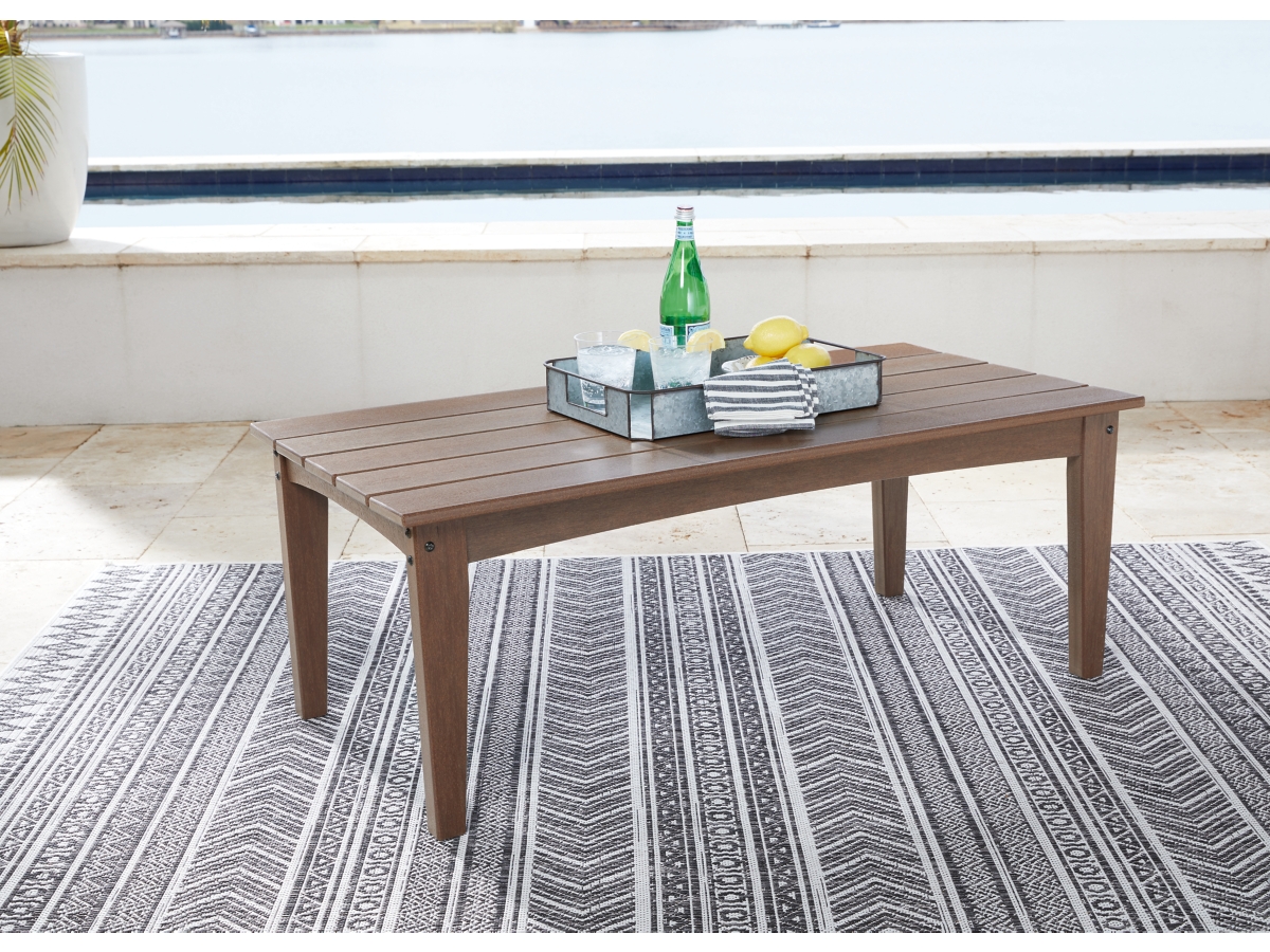 Emmeline Outdoor Coffee Table - Brown