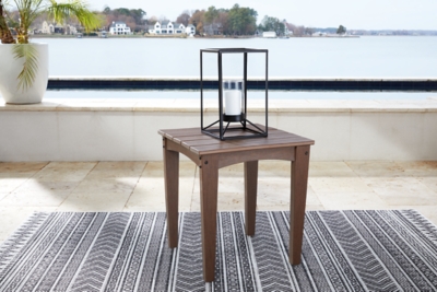 Emmeline Outdoor End Table, Brown