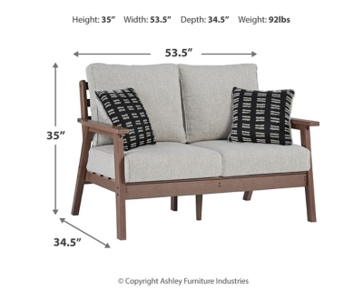 Emmeline Outdoor Loveseat with Cushion, , large