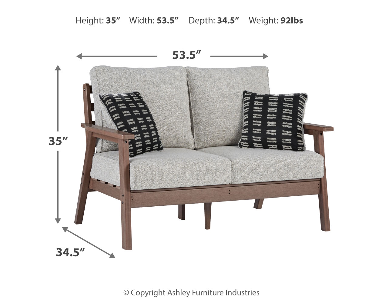 Emmeline Outdoor Loveseat with Cushion