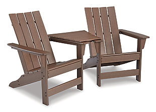Emmeline Outdoor Adirondack Chair and Ottoman with Side Table, , large