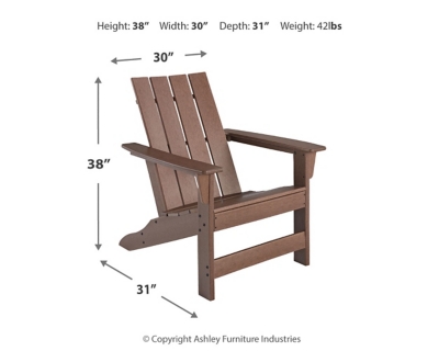 Emmeline Adirondack Chair, Brown, large