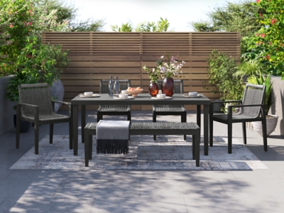Maroska Outdoor Dining Table and 4 Chairs and Bench, , rollover