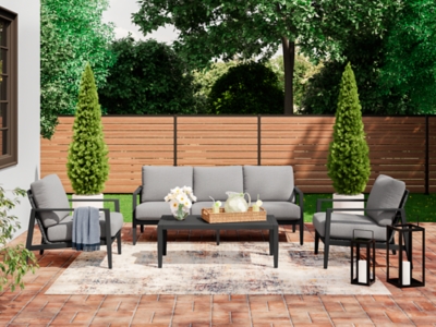 Maroska Outdoor Sofa and 2 Chairs with Coffee Table, , rollover