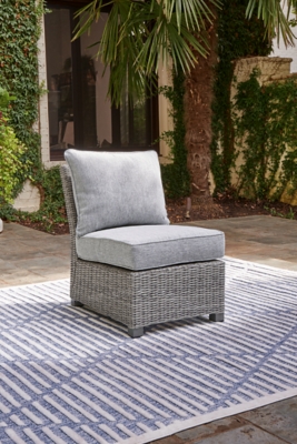 Naples Beach Outdoor Armless Chair, Light Gray