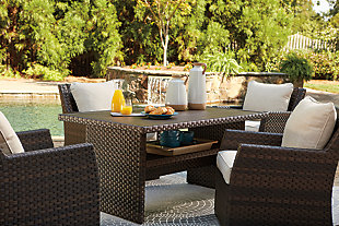 Alfresco living is easy to love with the Easy Isle multi-use table. Its raised height makes it perfect for mealtime, game time, a round of cards or a round of drinks. Resin wicker over a rust-free aluminum frame lends an upscale aesthetic that’s downright durable. Aluminum top is conveniently water and stain resistant.All-weather resin wicker handwoven over rust-free aluminum frame | Powder coated aluminum resists rusting and fading | Aluminum tabletop | Versatile outdoor coffee-dining table, great for game night or entertaining | Lower shelf | Assembly required | Estimated Assembly Time: 30 Minutes