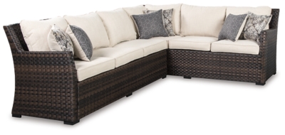 Easy Isle 3 Piece Outdoor Sofa Sectional Chair With Cushion Ashley Furniture Homestore