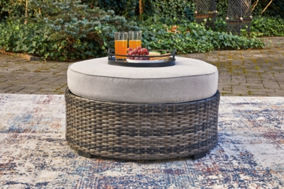 Harbor Court Outdoor Ottoman, Gray