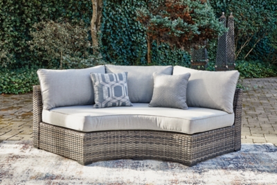 P459-861 Harbor Court Outdoor Curved Loveseat, Gray sku P459-861