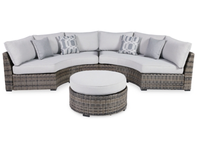 Harbor Court 2-Piece Sectional with Ottoman, Gray