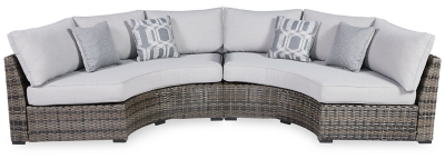 APK-P459-2P Harbor Court 2-Piece Outdoor Sectional, Gray sku APK-P459-2P