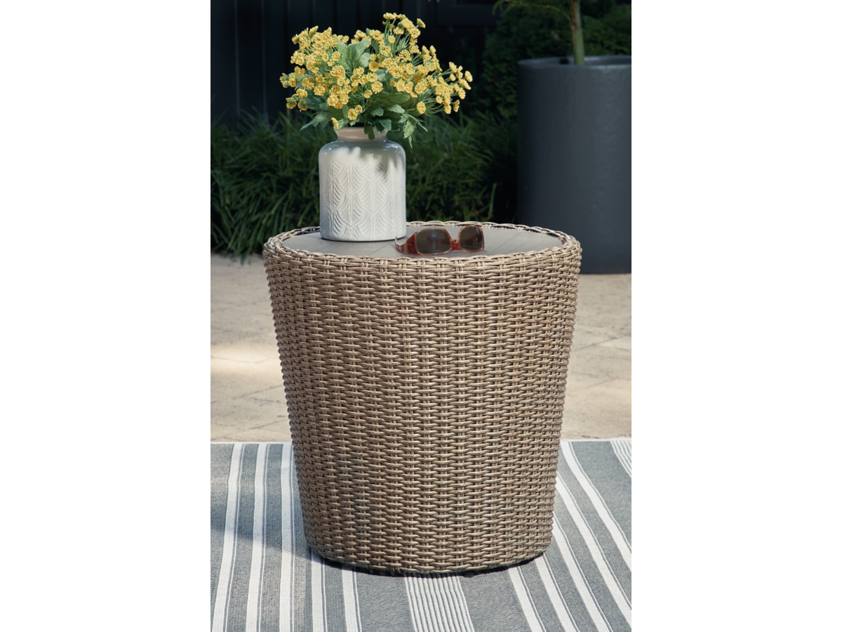 Danson Outdoor End Table - Beige Danson Outdoor End Table - Beige