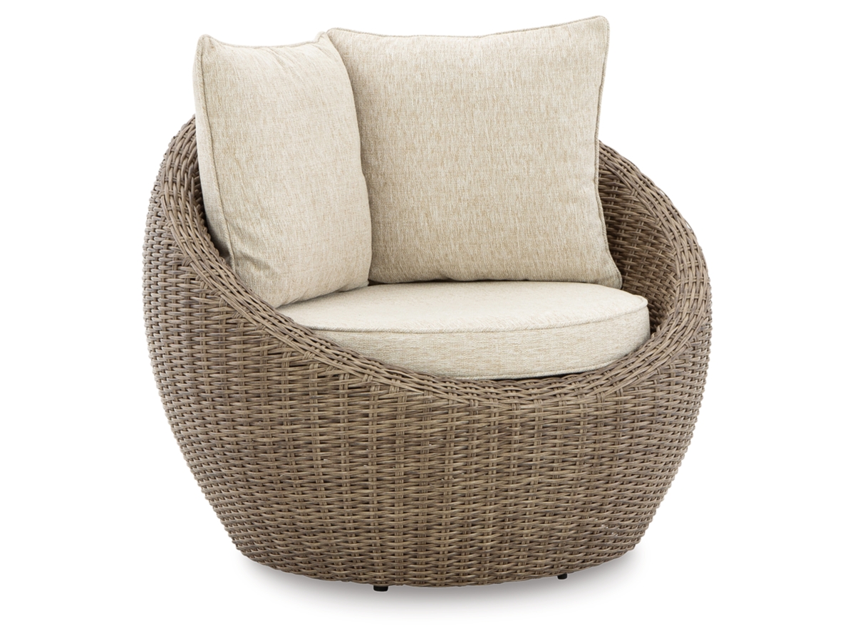 Danson Outdoor Swivel Lounge Chair w/Cushion (set of 2) - Beige