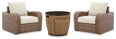 APG-P042-P3 Malayah Fire Pit Table and 2 Chairs, Brown sku APG-P042-P3