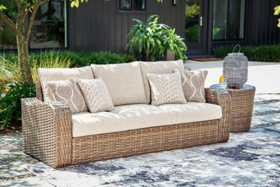Sandy Bloom Outdoor Sofa with Cushion, , large