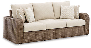 Sandy Bloom Outdoor Sofa with Cushion, , large