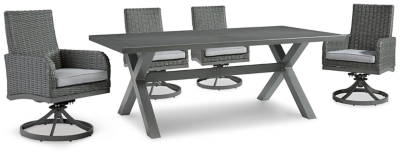 Elite Park Outdoor Dining Table and 4 Chairs, Gray