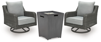 APG-P040-3P Rodeway South Fire Pit Table and 2 Chairs, Gray sku APG-P040-3P