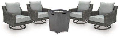 APG-P040-5P Rodeway South Outdoor Fire Pit Table and 4 Chairs, sku APG-P040-5P