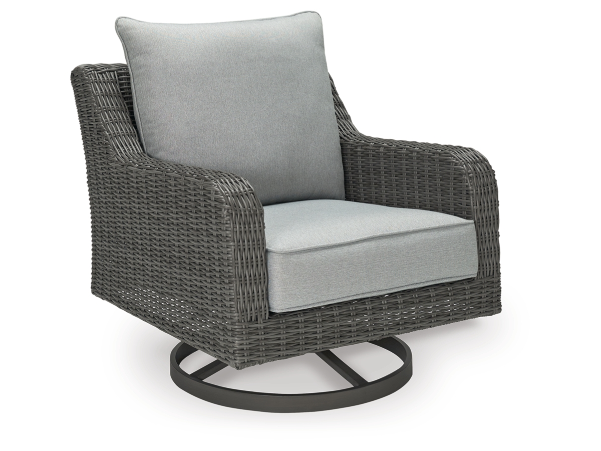Elite Park Outdoor Swivel Lounge Chair with Cushion - Gray