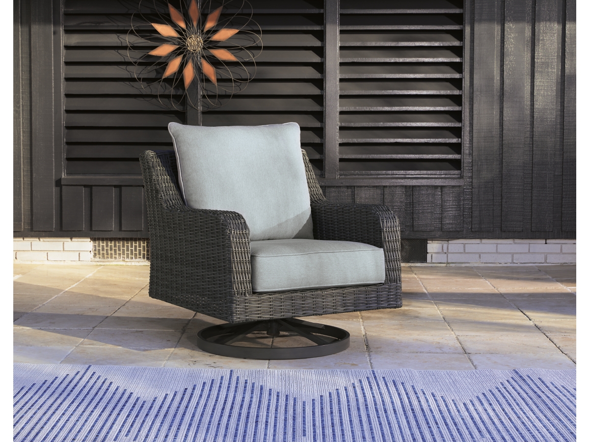 Elite Park Outdoor Swivel Lounge Chair with Cushion - Gray
