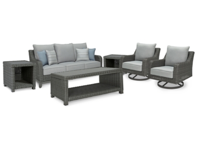 APG-P518-6P Elite Park Outdoor Sofa and 2 Lounge Chairs with C sku APG-P518-6P