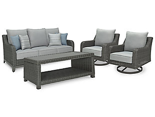 Elite Park Outdoor Sofa and 2 Chairs with Coffee Table, , large