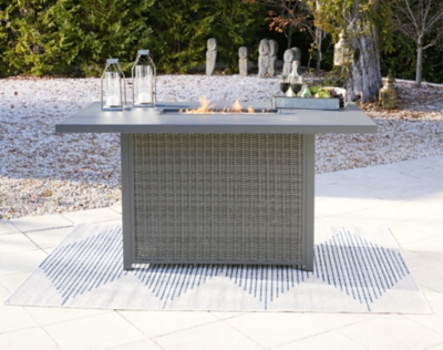 P520-665 Palazzo Outdoor Bar Table with Fire Pit, Gray sku P520-665