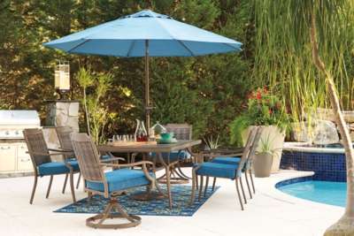 Umbrella Accessories 2-Piece 9' Octagonal Tilt Umbrella Set | Ashley ...