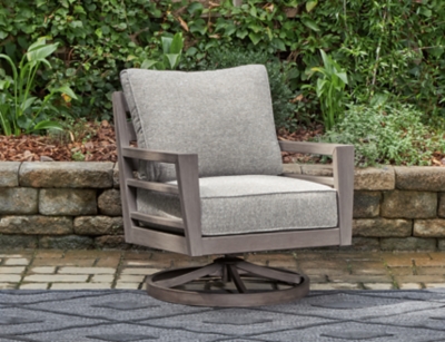 Hillside Barn Outdoor Swivel Lounge Chair, Gray/Brown