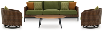 Horizon Hall Outdoor Sofa and 2 Chairs with Coffee Table, , large