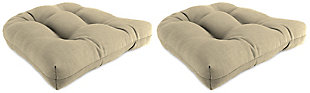 Home Accents 18" x 18" Outdoor Sunbrella Wicker Chair Cushion (Set of 2), Sand, large