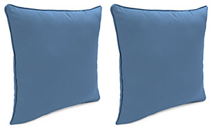 Home Accents Outdoor Sunbrella 18" x 18" Toss Pillow (Set of 2), Sapphire, large