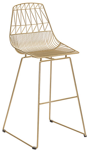 Patio Gold Finish Bar Chair (set Of 2), , large