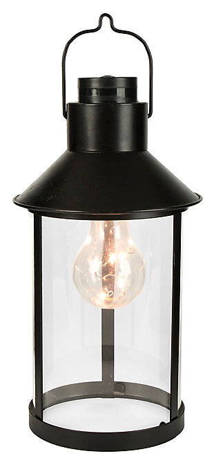 Outdoor Lantern With Plastic Edison Bulb, , large