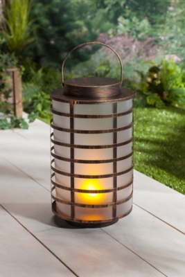Outdoor 15.5" Copper Metal and Plastic Lantern, , large