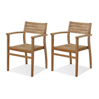 Outdoor Armchair with Horizontal Slats (Set of 2) | Ashley Furniture ...