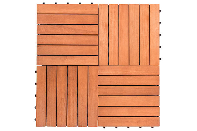 Vifah Outdoor Malibu 6 Slat Eucalyptus, Best Outdoor Interlocking Deck Tiles
