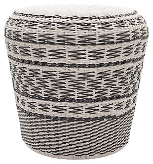 Contemporary Parkdale 18.1 x 18.1 x 17.7 Stool, Gray/White, large