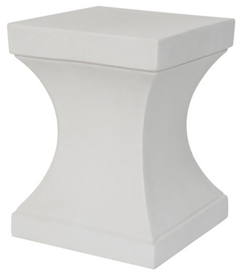 Close-up of a white pedestal table
