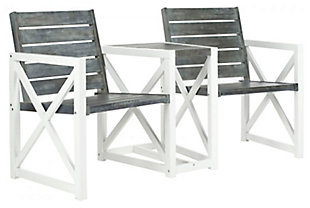 Safavieh Jovanna 2 Seat Bench, White/Gray, large