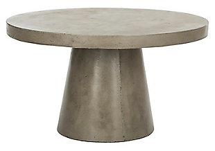 The rooftop lounge atop Berlin’s foremost art gallery inspired this concrete round indoor-outdoor coffee table. Its dark gray hue and luxurious materiality lend character to any contemporary interior. Ideal for outdoor entertaining or a grand living room.Made of concrete | Suitable for indoor/outdoor use | Spills should be taken care of immediately before they stain; do not use bleach solutions | Weight capacity 15 lbs