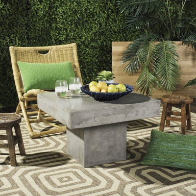 Safavieh Tallen Indoor/Outdoor Modern Concrete Coffee Table, , rollover