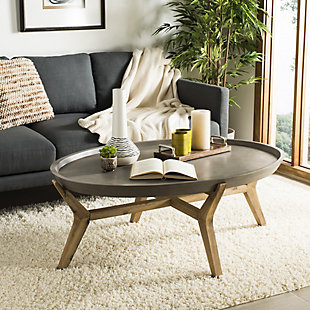 Safavieh Hadwin Indoor/Outdoor Modern Concrete Oval Coffee Table, , rollover