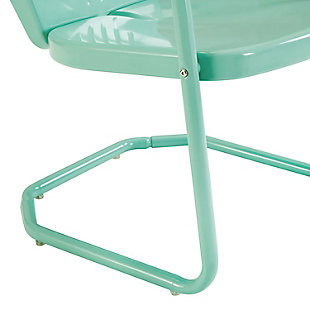 Relax outside for hours on this nostalgically inspired outdoor metal chair. Kick back while you reminisce in this sturdy steel chair, designed to withstand the hottest of summer days and other harsh conditions. The chair’s non-toxic, powdercoated finish is available in various colors to complement your personal taste and decor.Made of sturdy steel | Non-toxic, powdercoated finish | Uv resistant to withstand harsh weather conditions | Available in several colors | For indoor/outdoor use | Assembly required